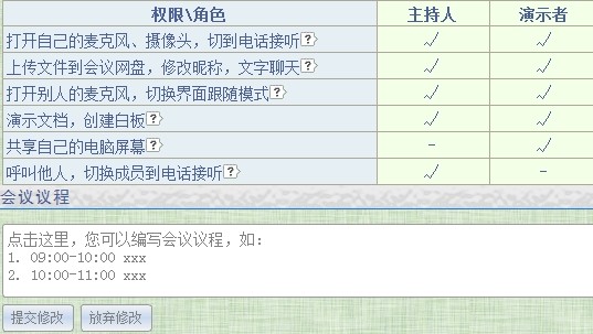 云屋网络会议系统主持人、演示者的权限